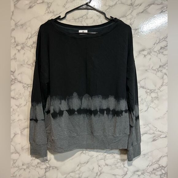 Sundry Ombre Off Shoulder Sweatshirt Black & Gray Pullover Size 2= M=8-10 - Picture 1 of 7